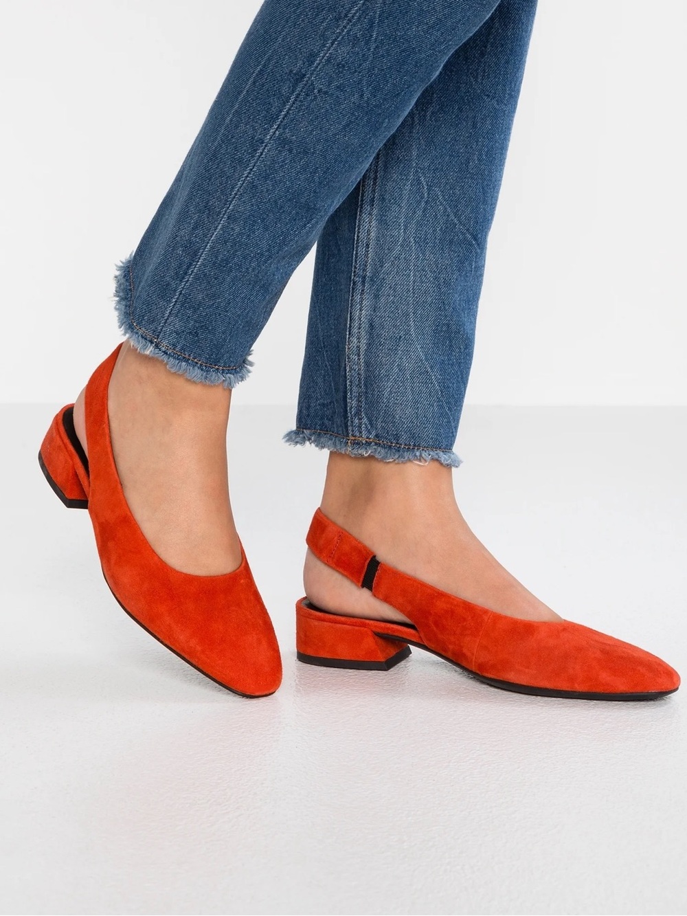 Vagabond Joyce Tangerine Suede Slingback Flats Size 40/ 9